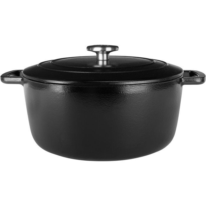 Cocotte avec couvercle - COSY & TRENDY - FONTESTIC - Fonte émaillée- Ř28 cm - 6,15 L - Tous feux dont induction - Noir