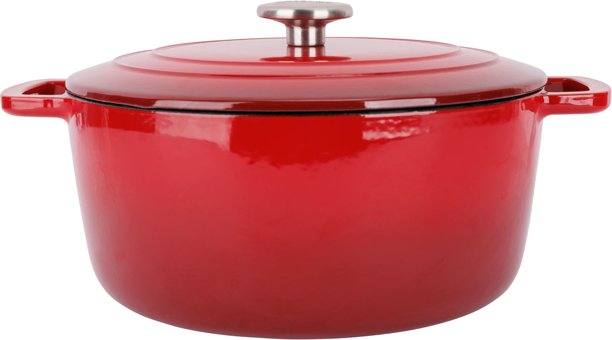 Cocotte avec couvercle - COSY & TRENDY - FONTESTIC - Fonte émaillée- Ř28 cm - 6,15 L - Tous feux dont induction - Rouge