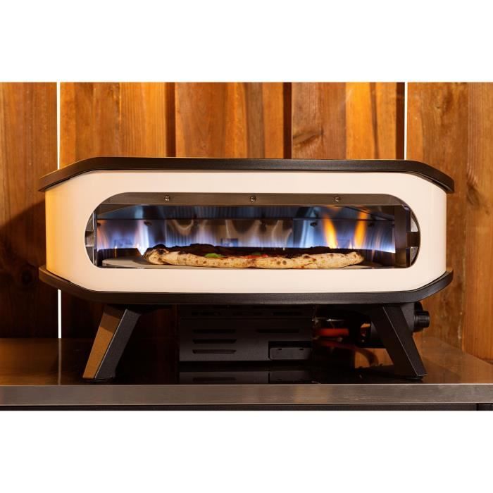 Four a pizza gaz - COZZE - 17 - 90426 - 60,5 x 60,5 x 30,5 cm - Pierre tournante - Thermometre intégré et porte