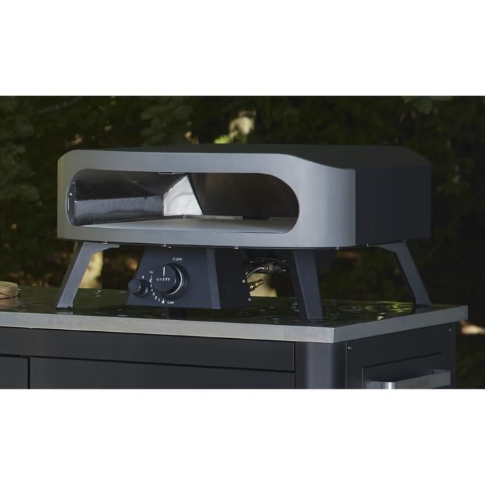 Four a pizza gaz - COZZE - 17 - 90432 - 8 KW - 60,5 x 60,5 x 30,5 cm - Jusqu'a 450°C - Thermometre inclus
