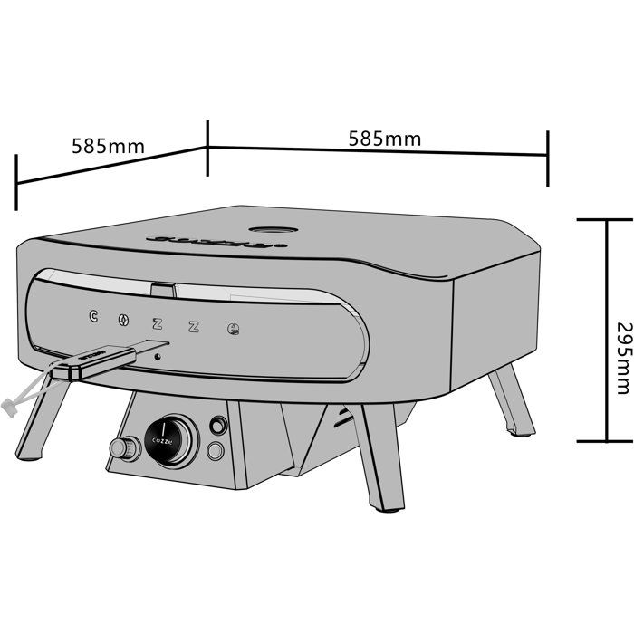 Four a pizza gaz - COZZE - 17 - Pierre rotative - Thermometre - 8 kW - Jusqu'a 610 °C - Bouton led