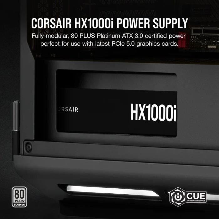 Alimentation PC - CORSAIR - iCUE LINK HX1000i SHIFT - 1000 Watt - Cybenetics Platinum - Fully Modular