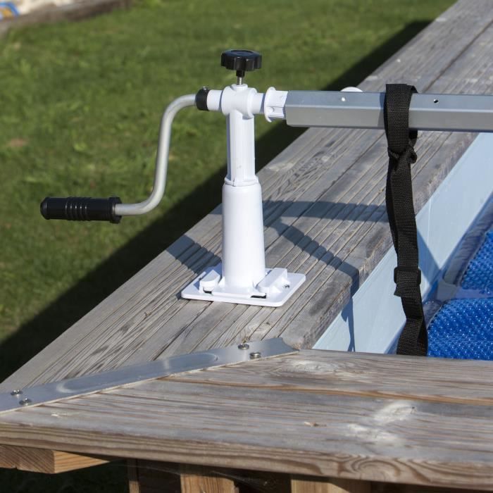 GRE - Enrouleur de bâches pour piscine hors-sol jusqu'a 5,8m de large - modele cylindrique