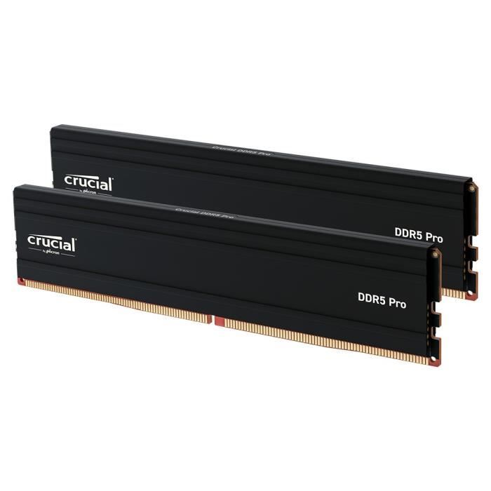 Mémoire RAM - CRUCIAL - DDR5 PRO - Kit 48 Go (2 x 24 Go) - 5600 MT/s - UDIMM - CL46 - CP2K24G56C46U5