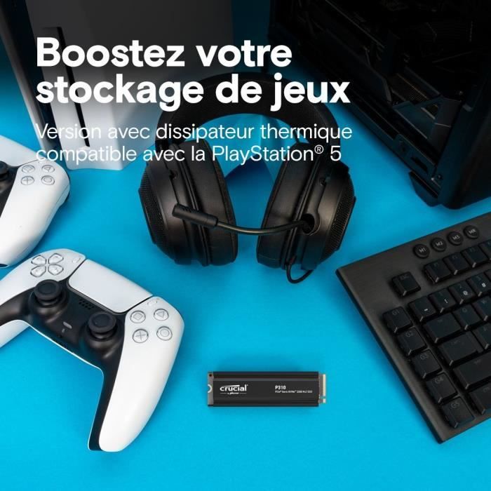 CRUCIAL - P310 - Disque SSD Interne - 1TB - Gen4 - NVMe M.2 - Jusqu'a 7100 Mo/s
