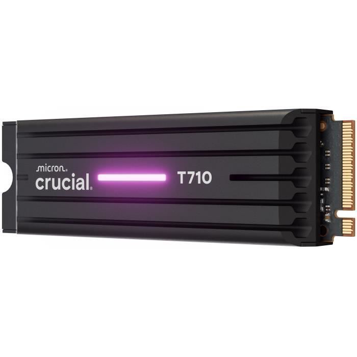 CRUCIAL - SSD interne - T710 - 2 To - avec dissipateur - PCIe Gen5 NVMe M.2