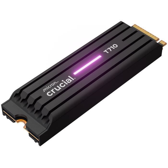 CRUCIAL - SSD interne - T710 - 2 To - avec dissipateur - PCIe Gen5 NVMe M.2