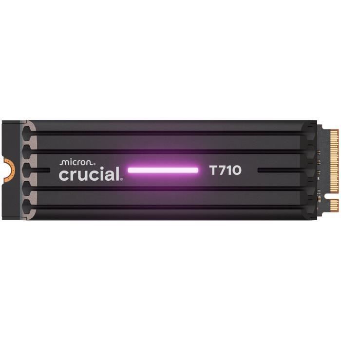 CRUCIAL - SSD interne - T710 - 2 To - avec dissipateur - PCIe Gen5 NVMe M.2