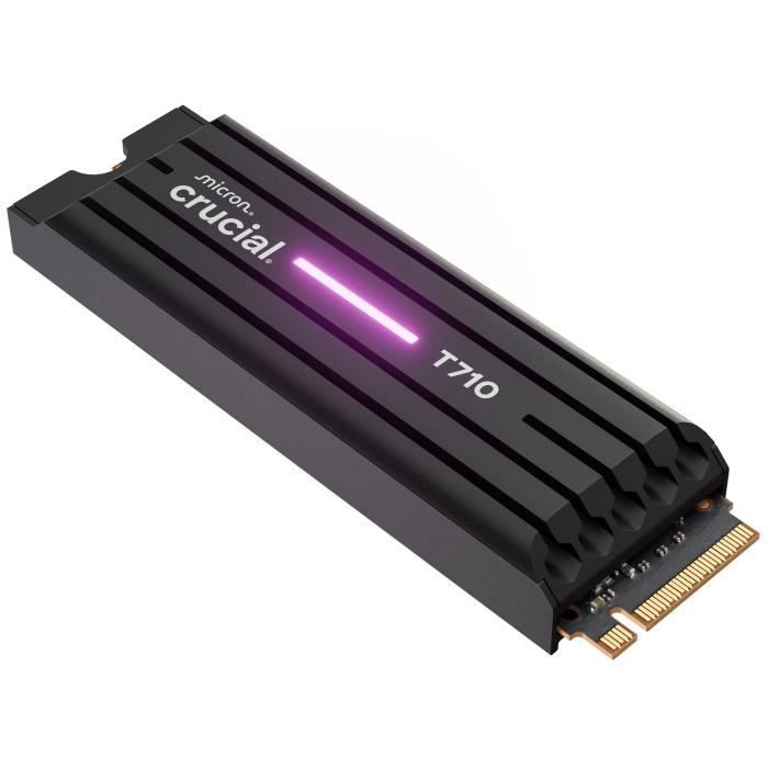 CRUCIAL - SSD interne - T710 - 4 To - avec dissipateur - PCIe Gen5 NVMe M.2
