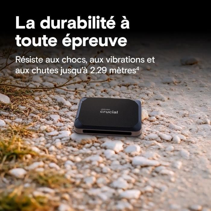Crucial - SSD Externe Portable - X9 1To - Compatible avec PC, Mac, PlayStation et Xbox, USB-C 3.2 - CT1000X9SSD9