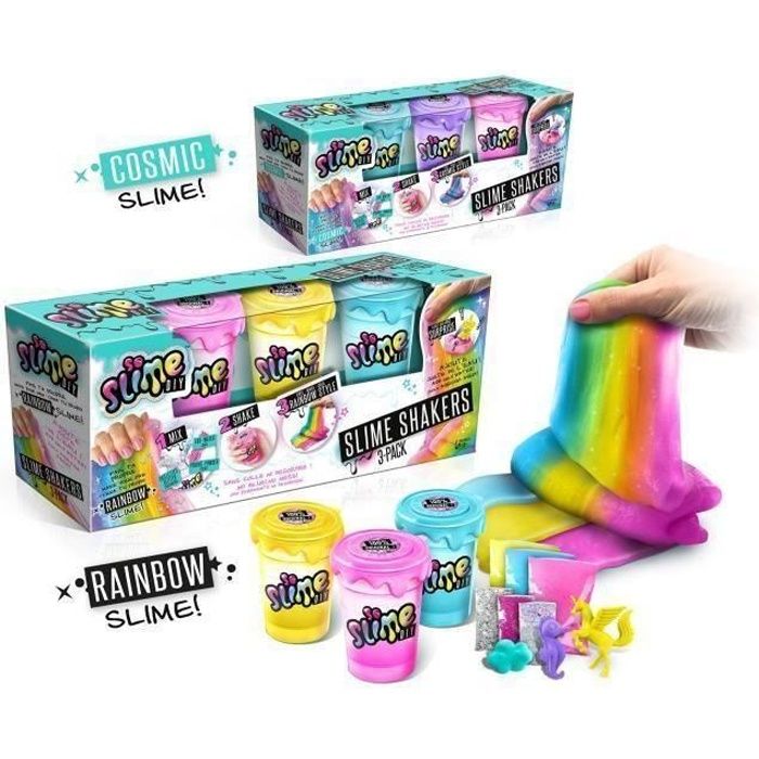 Lot de 3 Slime Shakers Modele aléatoire Cosmic ou Rainbow - Crée tes propres slimes ! Canal Toys