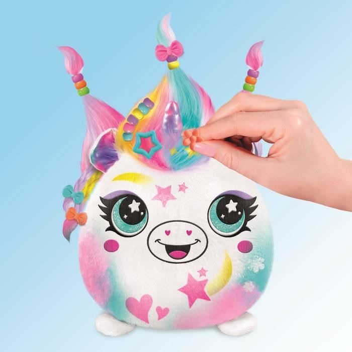 Peluche Squishy Hair'iffic a coiffer et décorer avec spray électronique, feutres, - Airbrush Plush -AIR 040- aléatoire Canal Toys