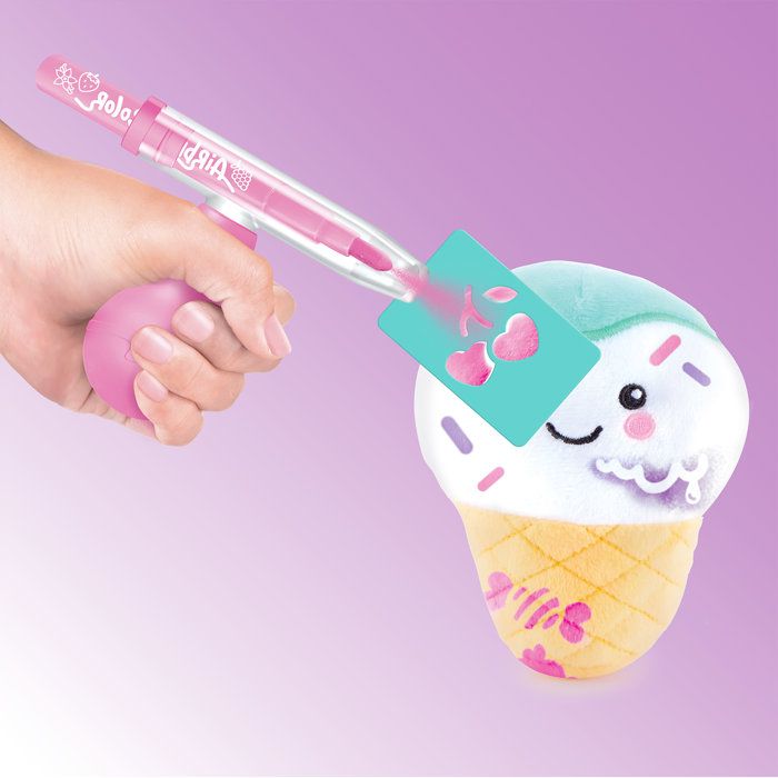 Canal Toys - Airbrush Plush - Mini peluche Food'tastic a décorer avec feutres parfumés et pochoirs - AIR 071