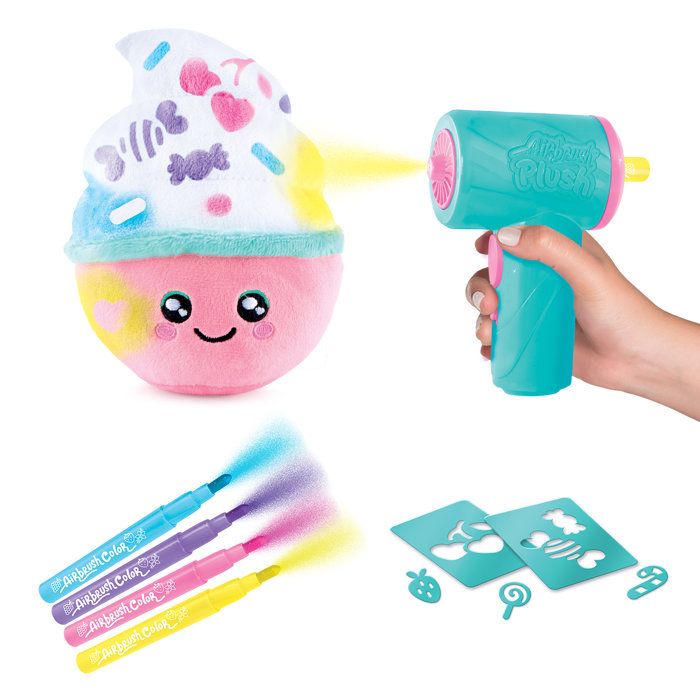 Canal Toys - Airbrush Plush – Peluche Squishy Food'tastic a décorer avec feutres parfumés et pochoirs - AIR 072