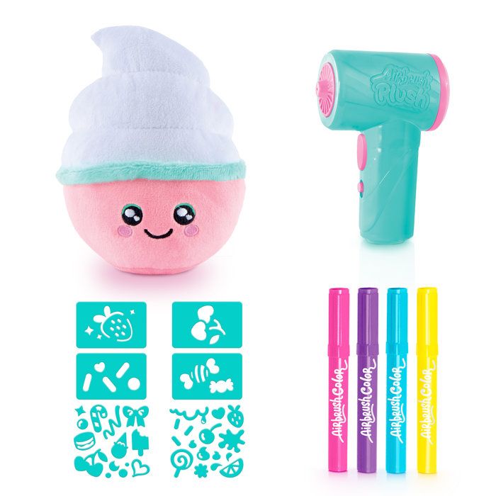 Canal Toys - Airbrush Plush – Peluche Squishy Food'tastic a décorer avec feutres parfumés et pochoirs - AIR 072