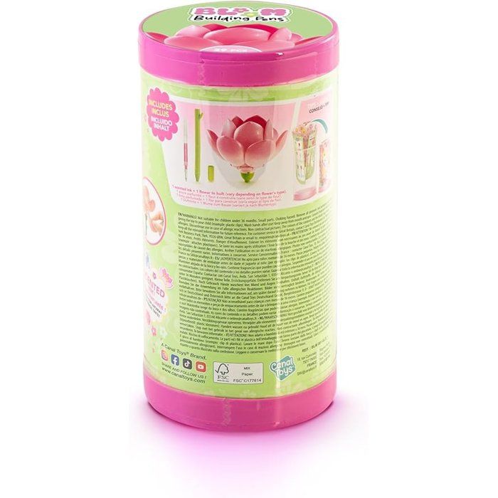 Canal Toys – BLOOM – Stylo Fleur a Construire – Encre pailletée et parfumée – 6 fleurs a collectionner – BLM 001