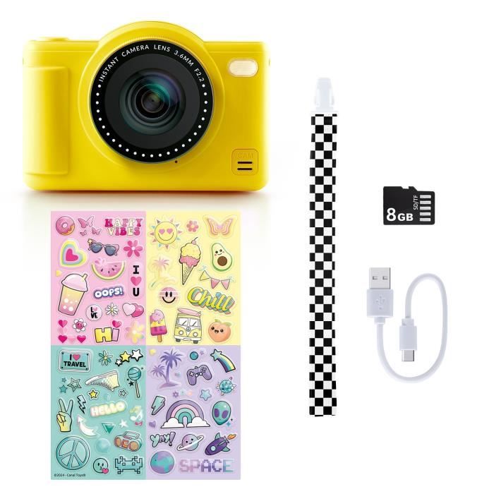 Appareil Photo Numérique Pop Couleur Jaune- Avec carte SD 8Go incluse- Photo Creator- CLK 040 Canal Toys