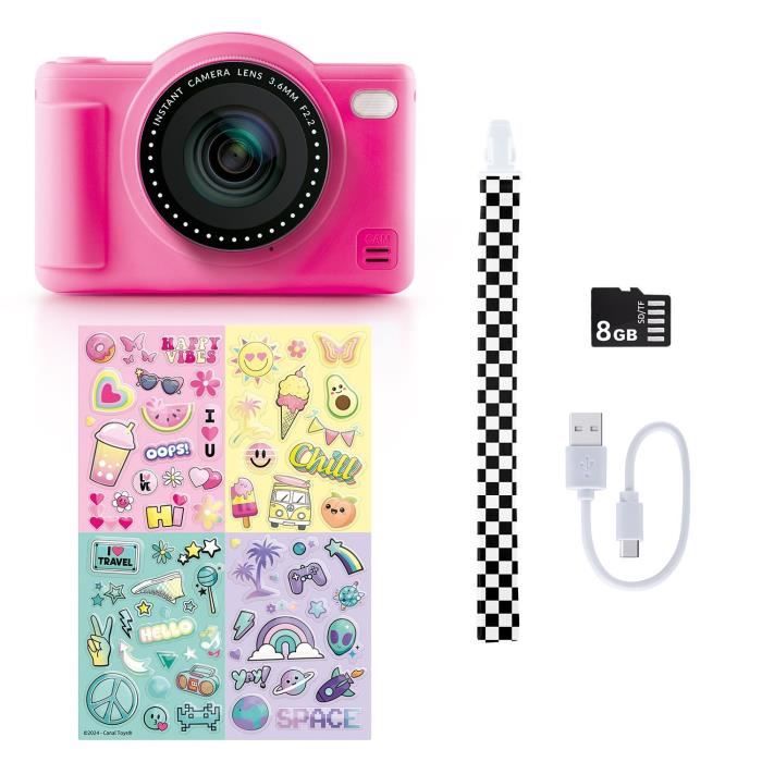 Appareil Photo Numérique Pop Couleur Rose- Avec carte SD 8Go incluse - Photo Creator - CLK 042 Canal Toys