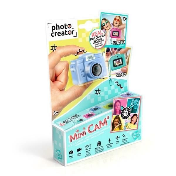 Canal Toys - Photo Creator - Appareil Photo Numérique Mini Cam' Bleu- Retro - Avec carte SD 1Go incluse