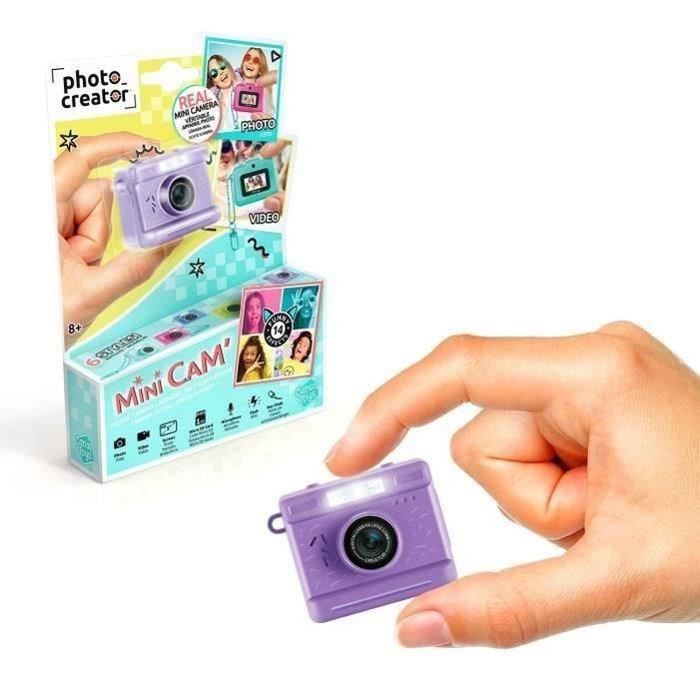 Appareil Photo et Vidéo Numérique Mini Cam' – Vintage - avec Porte-clé et Carte SD 1Go Incluse – Photo Creator – CLK 06 Canal Toys