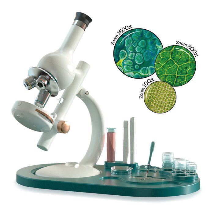 Canal Toys - So Science - Microscope édition labo avec grossissement jusqu'a 1600x, filtre RGB et support téléphone - COS 004