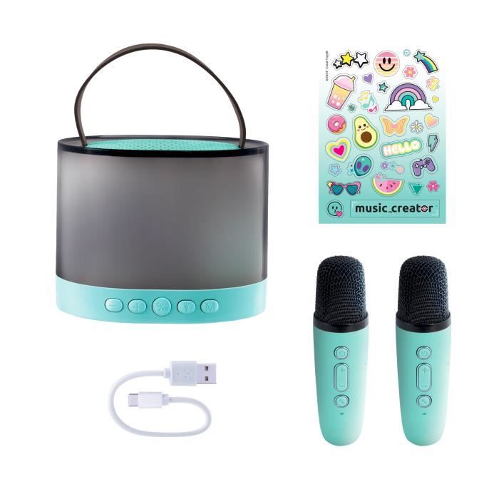 Mini Station Karaoké - Enceinte lumineuse avec 2 microphones sans fil Music Creator - INF 044 Canal Toys
