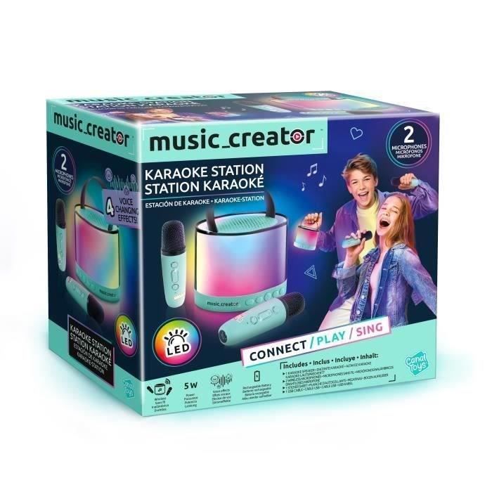 Mini Station Karaoké - Enceinte lumineuse avec 2 microphones sans fil Music Creator - INF 044 Canal Toys