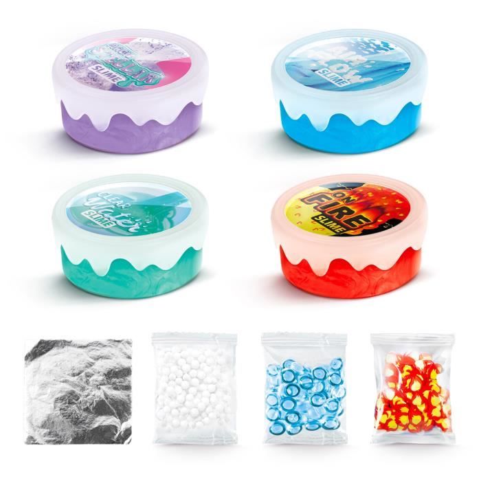 Xtra Sensation Multipack- Avec 4 slimes a sensations et décorations - SO SLIME DIY - SSC 308 Canal Toys