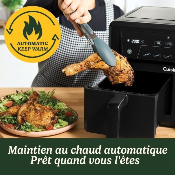 Friteuse sans huile CUISINART - Airfryer AFD10OBLE - Capacité 10,4L - Double cuves - Noir - 2400W