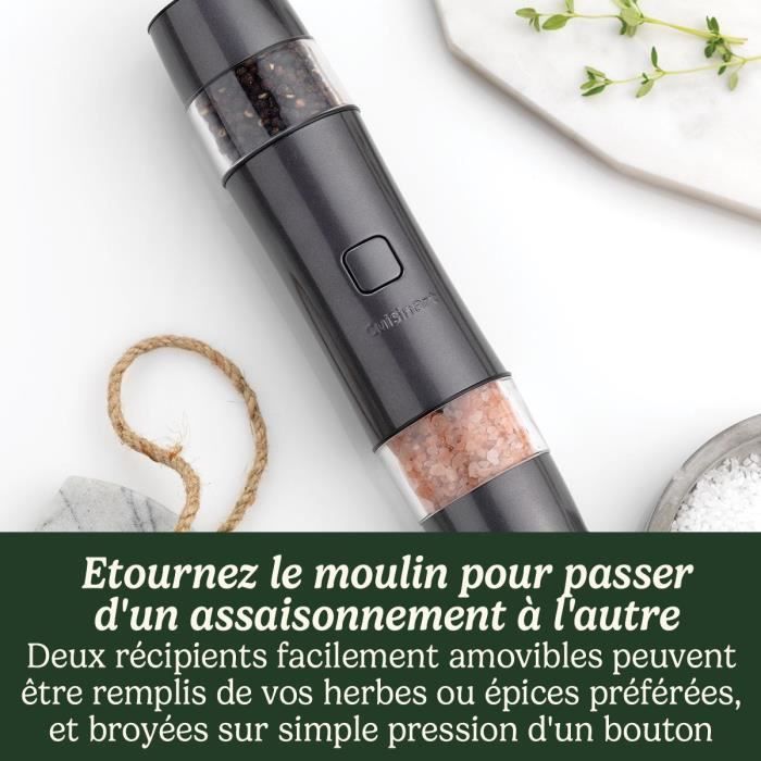 Saliere / Poivriere - CUISINART - SG6SE - 20 min - Automatique - Rechargeable - Gris perle