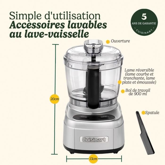 Hachoir électrique - CUISINART - ECH4E Mini Prep Pro - 250 W - 900 ml - Gris