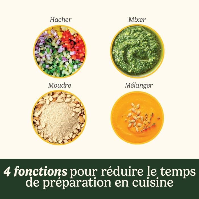 Hachoir électrique - CUISINART - ECH4E Mini Prep Pro - 250 W - 900 ml - Gris