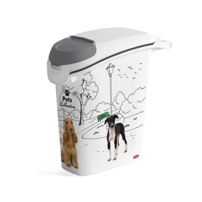 Boîte de conservation pour aliments - CURVER - PetLife - 10 kg - Blanc - Plastique