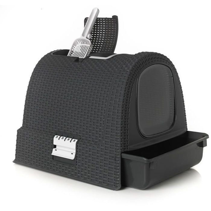 Curver Bac a litiere pour chats 51x38,5x39,5 cm Anthracite