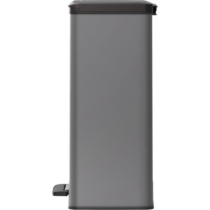 Poubelle a Pédale Rectangle - DECO BIN - 65 L - Anthracite - Curver