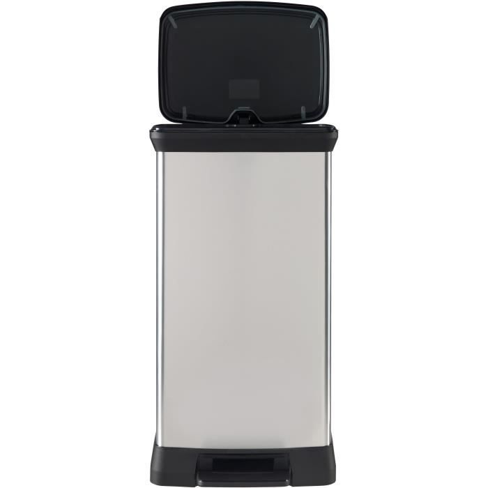 Poubelle a Pédale - 50 L - Aspect Métal - Curver