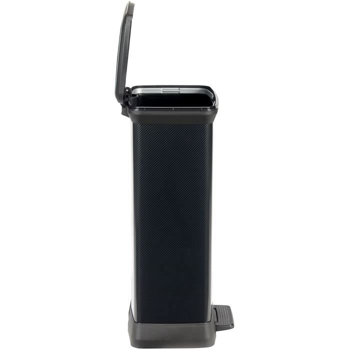 Poubelle a Pédale - 50 L - Noir Carbone - Curver