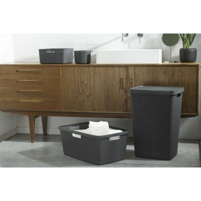 Corbeille a Linge - 46 L - Jute - Anthracite - Curver