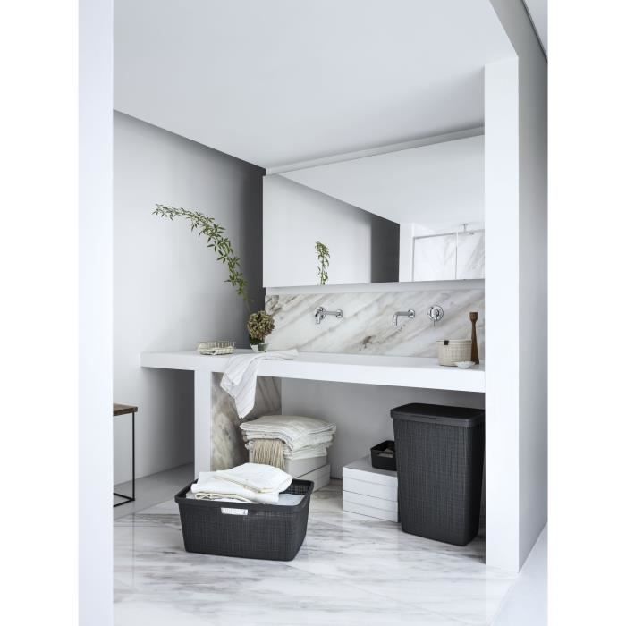 Corbeille a Linge - 46 L - Jute - Anthracite - Curver
