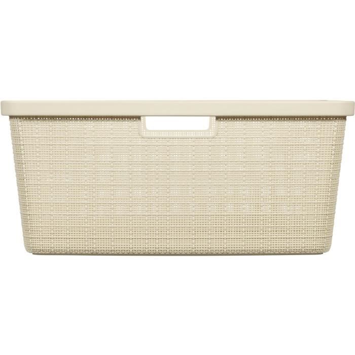 Corbeille a linge - Curver - Jute - 46 L - Beige
