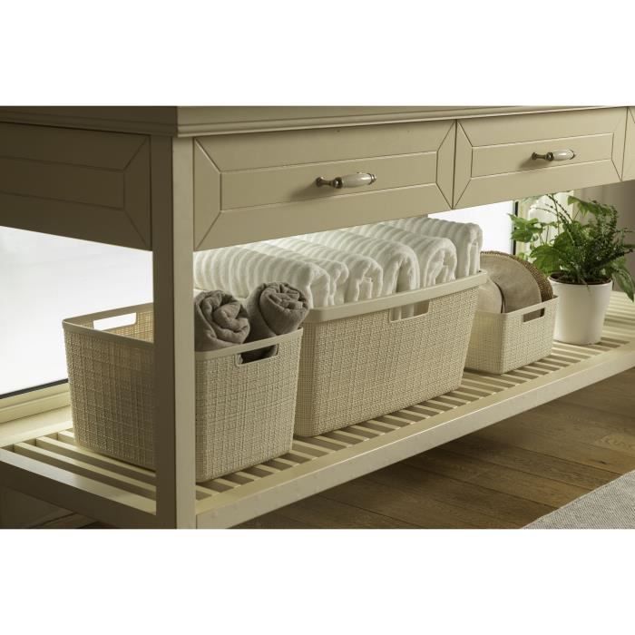 Corbeille a linge - Curver - Jute - 46 L - Beige