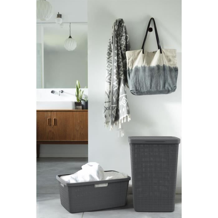 Coffre a Linge - 58 L - Jute - Anthracite - Curver