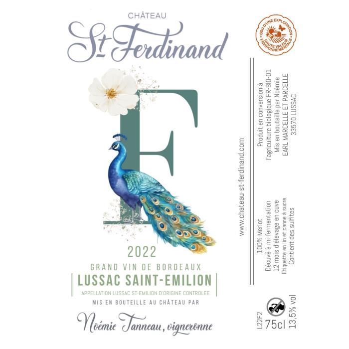 Château St Ferdinand Cuvée F 2022 Lussac Saint-Emilion - Vin rouge de Bordeaux