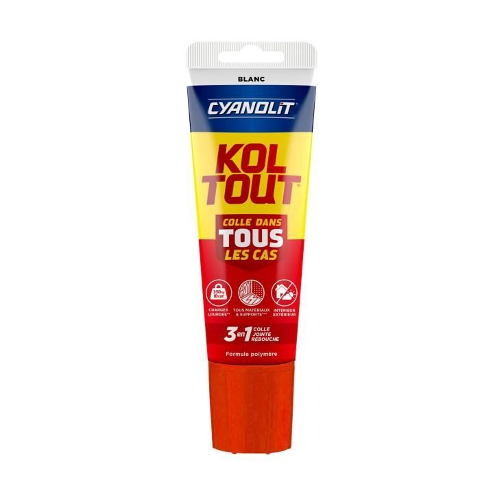 Colle de fixation et d'étanchéité - CYANOLIT - Blanc - Tube 125 ml - Polyvalente - Haute résistance et flexible