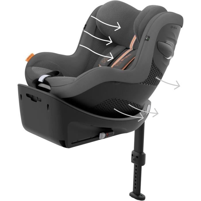 Siege auto Sirona G Cybex Gold - 61 a 105 cm - naissance jusqu'a 19 kg - 3 mois a 4 ans - Lava Grey (Plus)