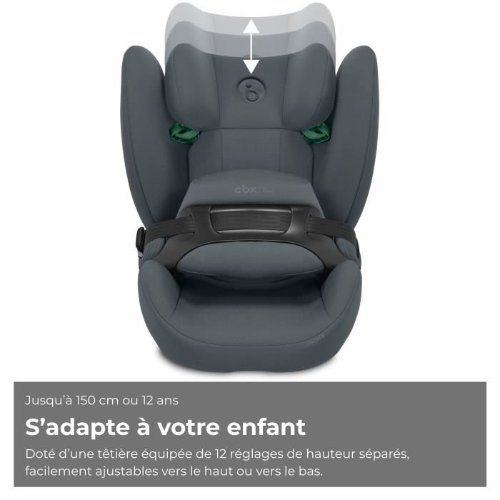 Siege auto Pallas B i-size Cbx by Cybex - 76 a 150 cm - 9 a 50 kg - 15 mois a 12 ans - Cobblestone Grey Dark Grey