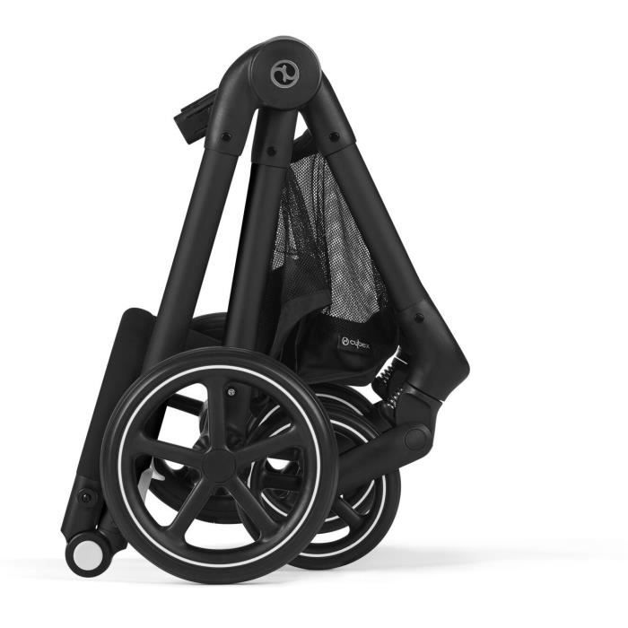 CYBEX Pack Poussette Trio EOS BLACK Moon Black : Poussette convertible 2en1 + Siege auto Aton B2 i-size + Hamac convertible Nacelle