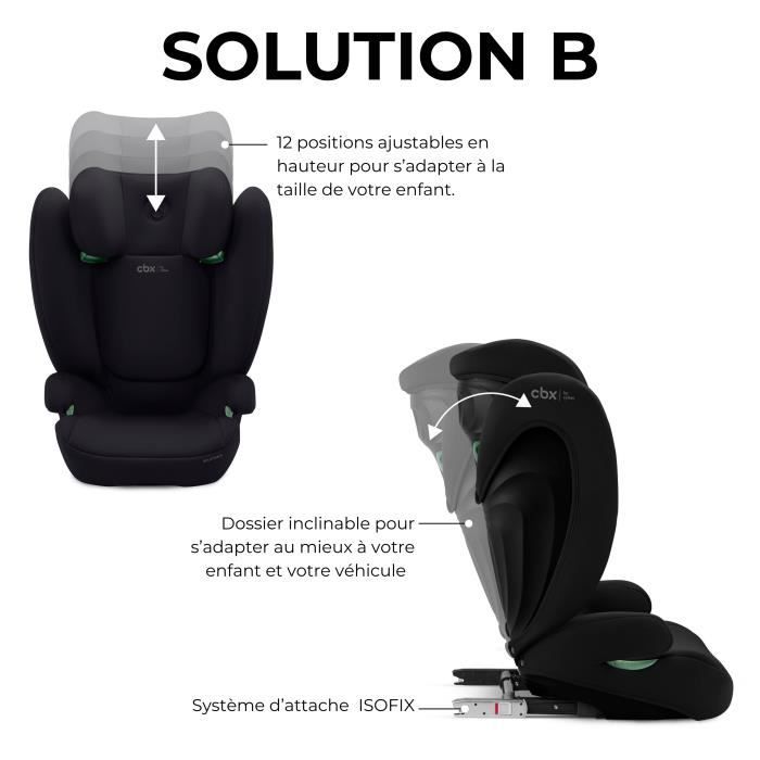 Siege auto Cbx by Cybex Solution B i-Fix 3 a 12 ans - 15 a 50 kg - 100 a 150 cm - Black