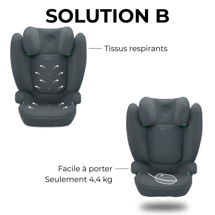 Siege auto Cbx by Cybex Solution B i-Fix 3 a 12 ans - 15 a 50 kg - 100 a 150 cm - Gris