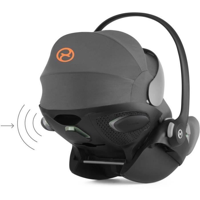 Coque Auto bÈbÈ Cloud G CYBEX i-Size - Inclinable - Tissu respirant - Homologation avion - Moon Black